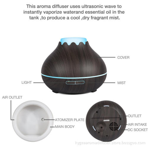 150ml Mist Humidifiser Wood Grian Aroma Diffuser Fragrance